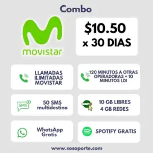 MOVISTAR EC COMBO - X 30 DÍAS - 14GB